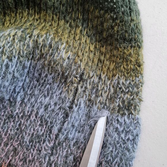 Anthropologie Duster Cardigan Womens OS Gray Striped Open Knit Lightweight - Picture 9 of 16